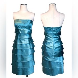 MAX & Cleo Satin Sweatheart Ruffle Cocktail Dress 6